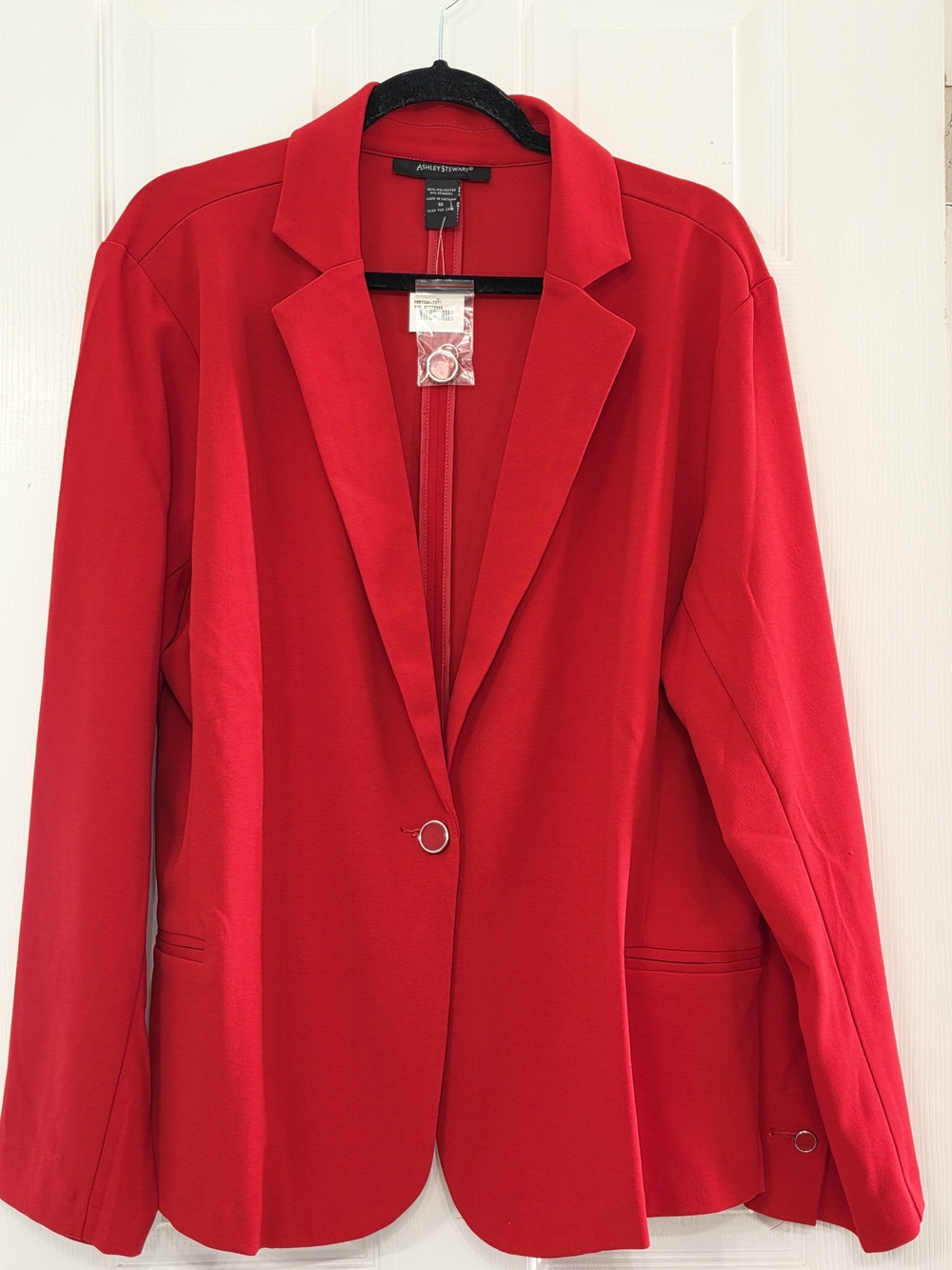 Ashley Stewart Red Single-Button Blazer